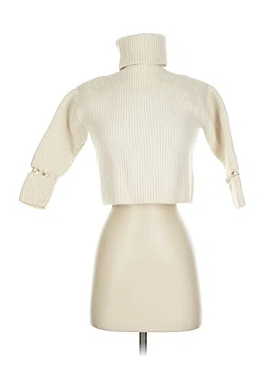 Pre-owned Alice And Olivia Alice + Olivia Wool Pullover Sweater In White