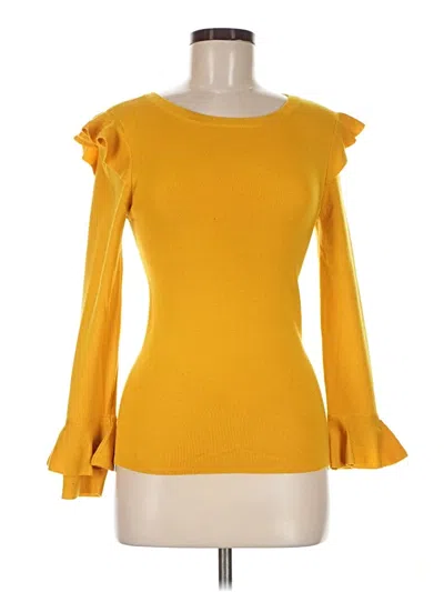 Pre-owned Alice And Olivia Alice + Olivia Wool Pullover Sweater In Yellow