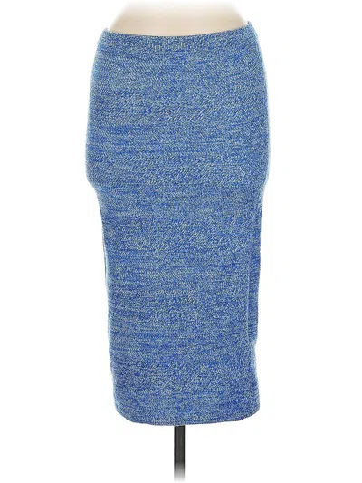 Pre-owned Alice And Olivia Alice + Olivia Wool Skirt In Blue
