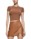 Alice And Olivia Alice + Olivia Siobhan Faux Leather Wrap Miniskirt