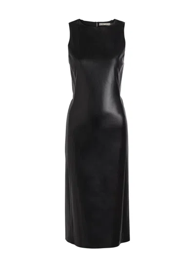 Alice And Olivia Alice + Olivia Wynell Bow-appliquéd Faux Leather Midi Dress In Black