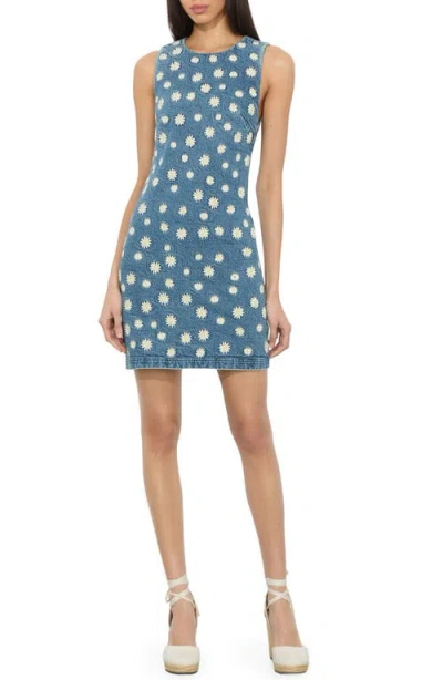 Alice And Olivia Alice + Olivia Wynell Daisy Embroidery Denim Minidress