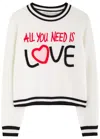 Alice And Olivia X The Beatles Rorie Wool-blend Pullover In White