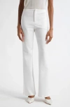 Alice And Olivia Dylan High Waist Wide Leg Pants In Ecru Vegan Leather In Off White