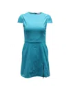 Alice And Olivia Alice + Olivia Zipper Detail Dress In Turquoise Viscose In Blue