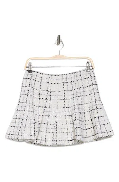 Alice And Olivia Alice + Olivia Zona Bouclé Miniskirt In Off White/black