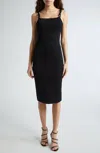Alice And Olivia Alina Braid Strap Bodycon Midi Dress In Black In Black