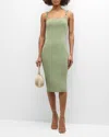 Alice And Olivia Alina Knitted Midi Dress In Black