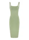 Alice And Olivia Alina Knitted Midi Dress In Sage