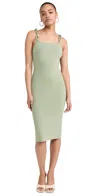 Alice And Olivia Alice + Olivia Alina Braid Strap Body-con Dress In Sage