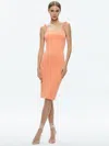 Alice And Olivia Alina Looped Straps Midi Dress In Coral