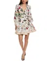 Alice And Olivia Alisa Wrap Godet Mini Shirtdress In White