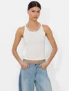 Alice And Olivia Allen Tank Top In Off White