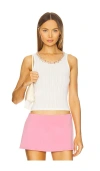 Alice And Olivia Floral-embroidered Tank Top In Off White