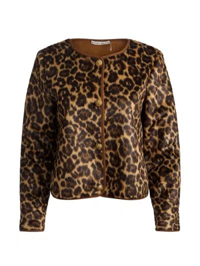 Alice And Olivia Alma Mantel Aus Faux Fur Mit Leopardenprint In Brown