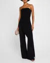 Alice And Olivia Alondra Strapless Asymmetric Jumpsuit In Black