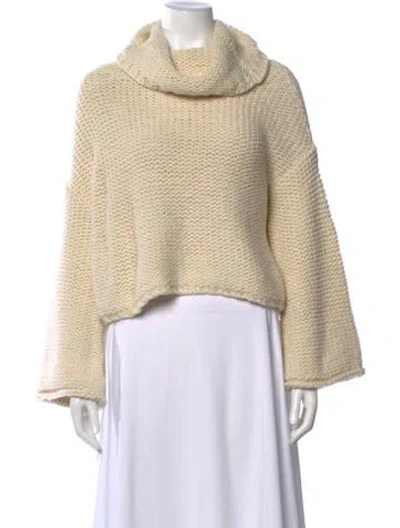 Pre-owned Alice And Olivia Alpaca Turtleneck Sweater In Neutral