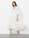 Alice And Olivia Alycen Eyelet Maxi Dress In Off White