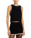 Alice And Olivia Amal Embellished Boxy Tank In Black