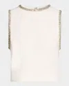 Alice And Olivia Amal Embellished Satin Top In Multi