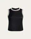 Alice And Olivia Alice + Olivia Amal Rhinestone Detail Tank In Black