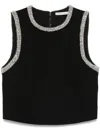 Alice And Olivia Alice + Olivia Amal Rhinestone Detail Tank In Black