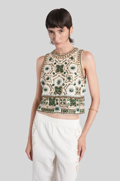 Alice And Olivia Amal Topwear In Beige Polyester In Multi