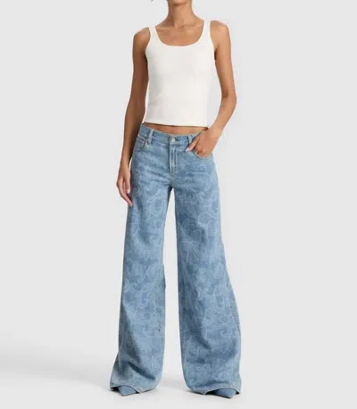 Alice And Olivia Amazing Baggy Jean In Laser Paisley In Multi