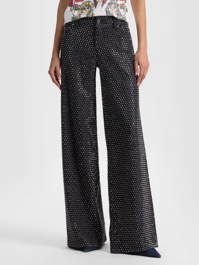 Alice And Olivia Amazing Embellished Jean In Black