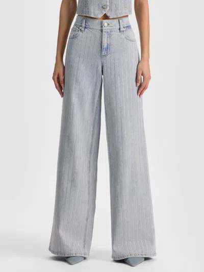 Alice And Olivia Amazing Embellished Jean In Blue