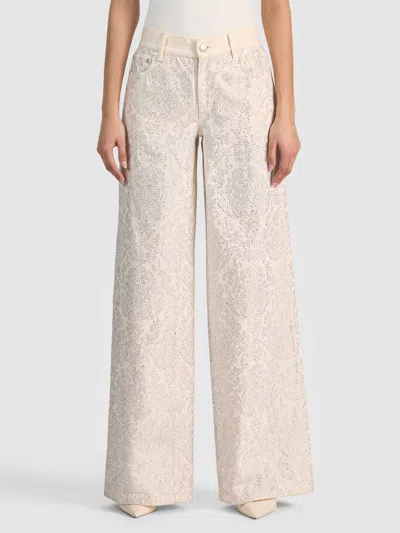 Alice And Olivia Amazing Embellished Jean In Neutral