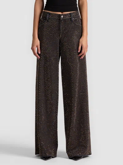 Alice And Olivia Amazing Embellished Jean In Brown