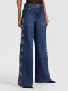 Alice And Olivia Amazing Embellished Jean In Blue