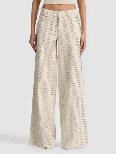 Alice And Olivia Amazing Embellished Jean In White