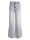 Alice And Olivia Amazing Mid Rise Embellished Jeans In Rock Star Blue In Gray