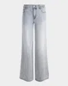 Alice And Olivia Amazing Mid Rise Embellished Jeans In Rock Star Blue In Gray