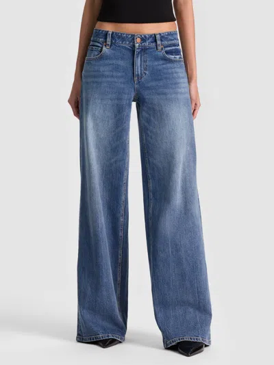 Alice And Olivia Chic High Rise Wide Leg Jeans In Brooklyn Blue