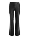 Alice And Olivia Amazing Leather High Rise Boyfriend Pant In Charcoal