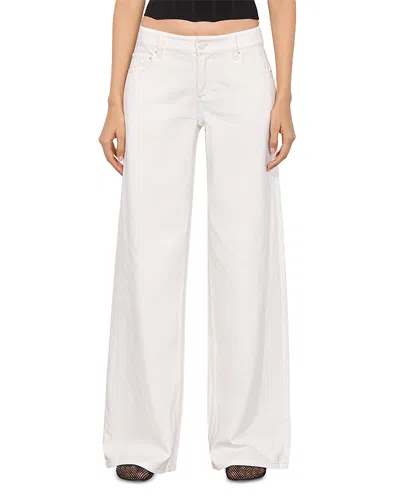 Alice And Olivia Amazing Low Rise Baggy Jeans In Off White