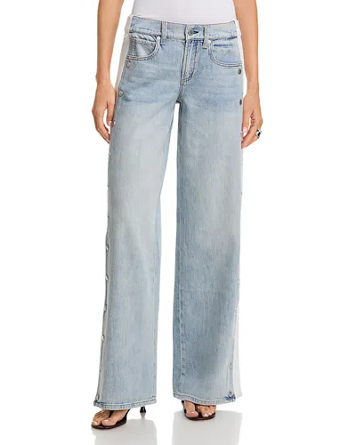 Alice And Olivia Amazing Low Rise Wide Leg Jeans In Rockstarblue In Blue