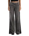 Alice And Olivia Amazing Low Rise Wide Leg Jeans In Vintage Black In Multi