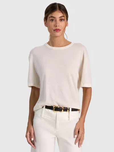Alice And Olivia Amelie Cashmere Knit Tee In Pink