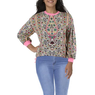Alice And Olivia Amirah Womens Cotton Crewneck Pullover Sweater In Multi