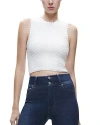 Alice And Olivia Amity Scalloped Tank In Soft White
