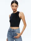 Alice And Olivia Alice + Olivia Amity Cropped Crew Top In Black