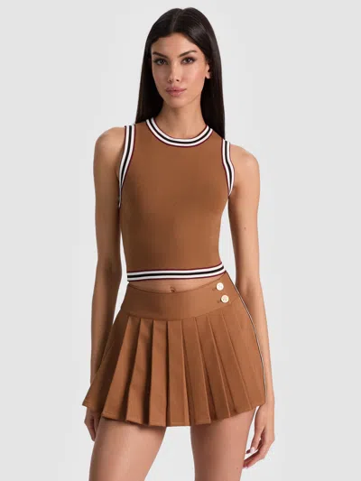 Alice And Olivia Amity Tank In Brown