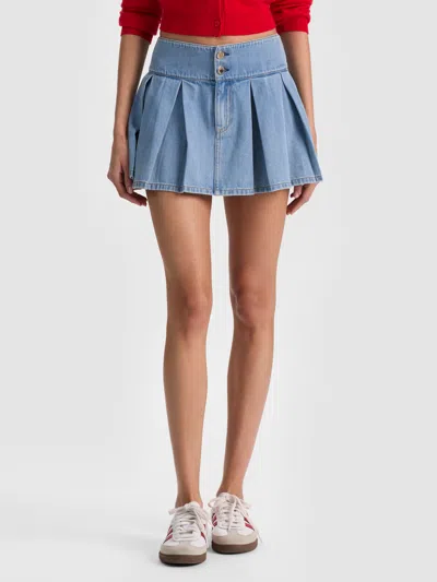 Alice And Olivia Amy Denim Mini Skirt In Blue