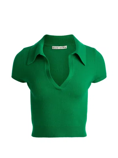 Alice And Olivia And Cashmerei Top In Green