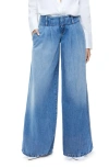 ALICE AND OLIVIA ANDERS LOW WAIST DOUBLE PLEAT WIDE LEG JEANS