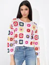 Alice And Olivia Anderson Crochet Cardigan In Multi